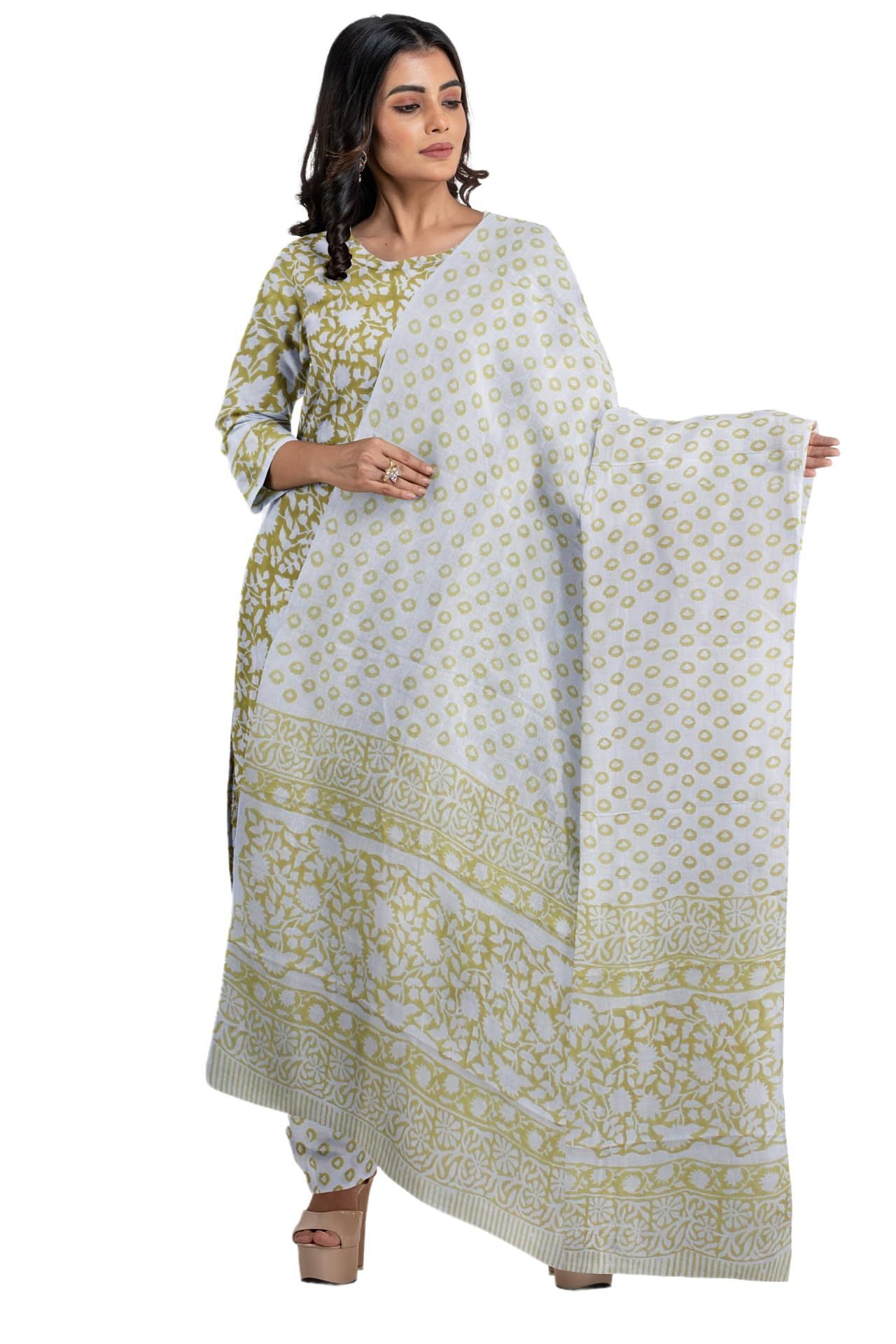Garvi Gurjari (A Gujarat Govt Enterprise Hand Block Print Cotton Dress  Material/Salwar Suit(GGCBPSS20)
