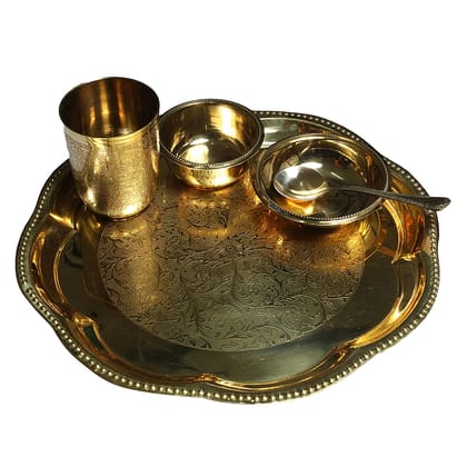 Garvi Gurjari (A Gujarat Govt Enterprise) Metal Crafted Dinner Plate/Thali Set (Flower Design) Garvi Gurjari (A Gujarat Govt Enterprise) Metal Crafted Dinner Plate/Thali Set (Flower Design)