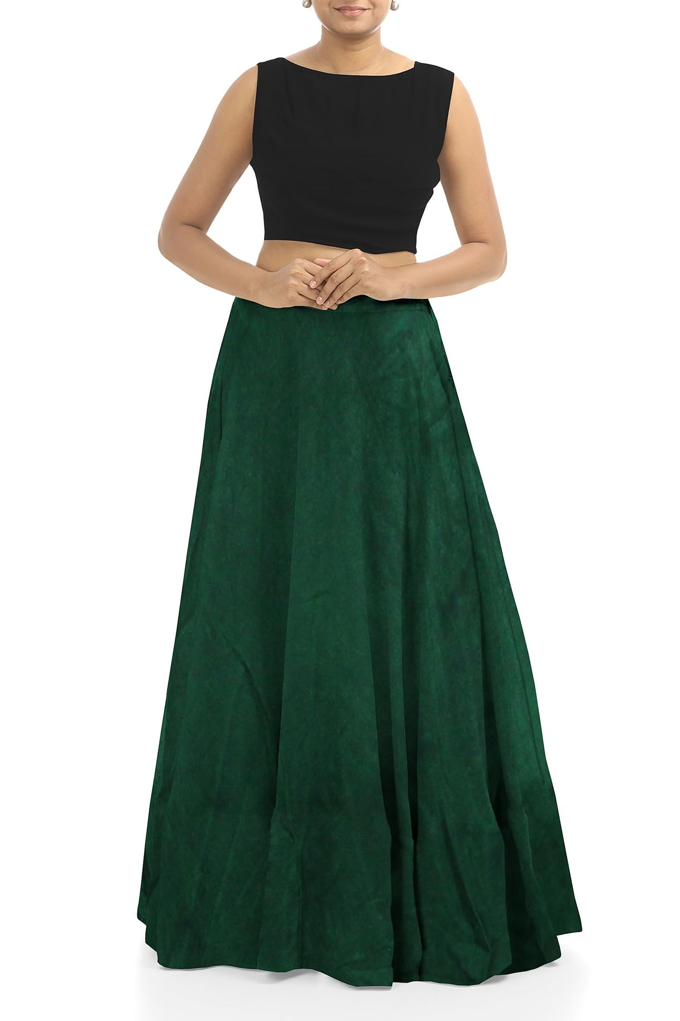 Garvi Gurjari (A Gujarat Govt Enterprise) Women Handmade Plain Mashru Silk Long Skirt(GGCPMS06)