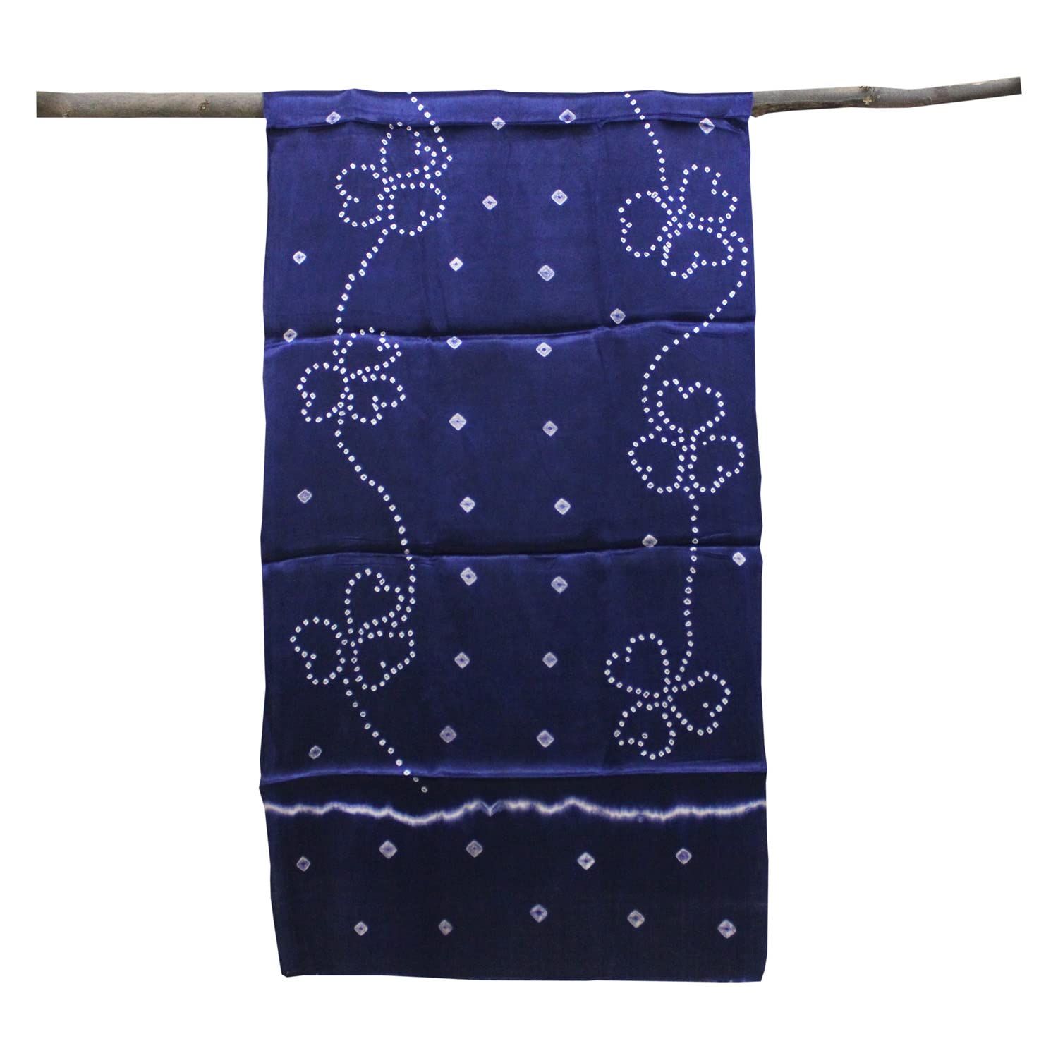Garvi Gurjari (A Gujarat Govt Enterprise Navy Blue Mashru Silk Handwoven Bandhani Dupatta(GGCMSBS03)