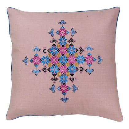 Garvi Gurjari (A Gujarat Govt Enterprise Cotton Peach Soof Embroidery Cushion Cover(GGCSCCC06) Garvi Gurjari (A Gujarat Govt Enterprise Cotton Peach Soof Embroidery Cushion Cover(GGCSCCC06)