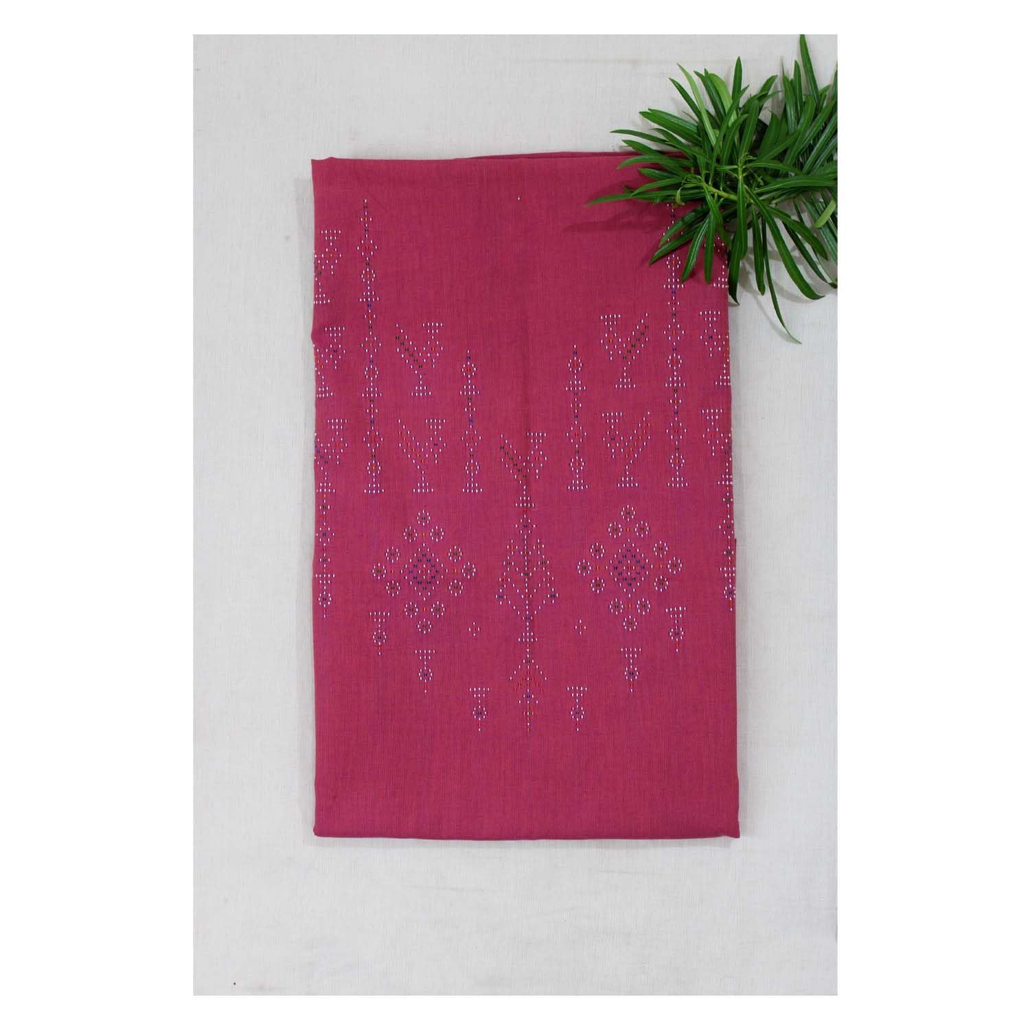 Garvi Gurjari (A Gujarat Govt Enterprise Handwoven Cotton Tangaliya Top/Kurti Material (GGCTKM16)