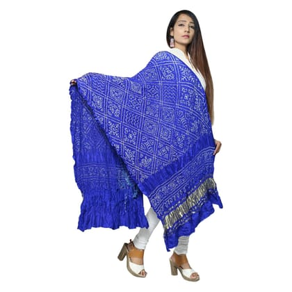 Garvi Gurjari Blue Gajji Silk Bandhani Dupatta