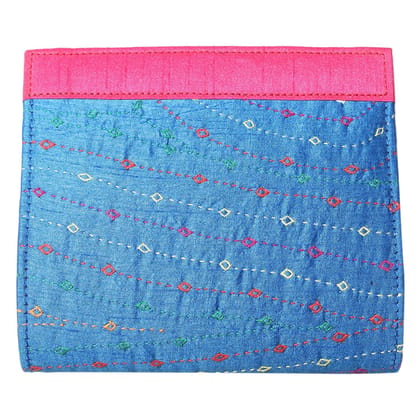 Garvi Gurjari Blue Cotton Women's Clutch (GSHHDCL256)