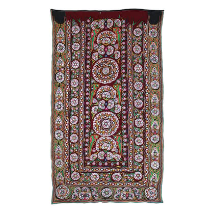 Garvi Gurjari (A Gujarat Govt Enterprise Multicolor Hand Embroidered Wall Hanging With Mirror Work(GGCEWH43)