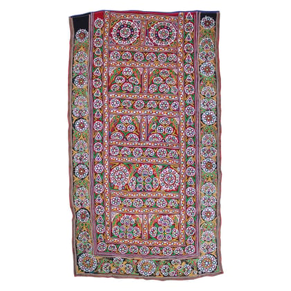 Garvi Gurjari (A Gujarat Govt Enterprise Multicolor Hand Embroidered Wall Hanging With Mirror Work(GGCEWH35)