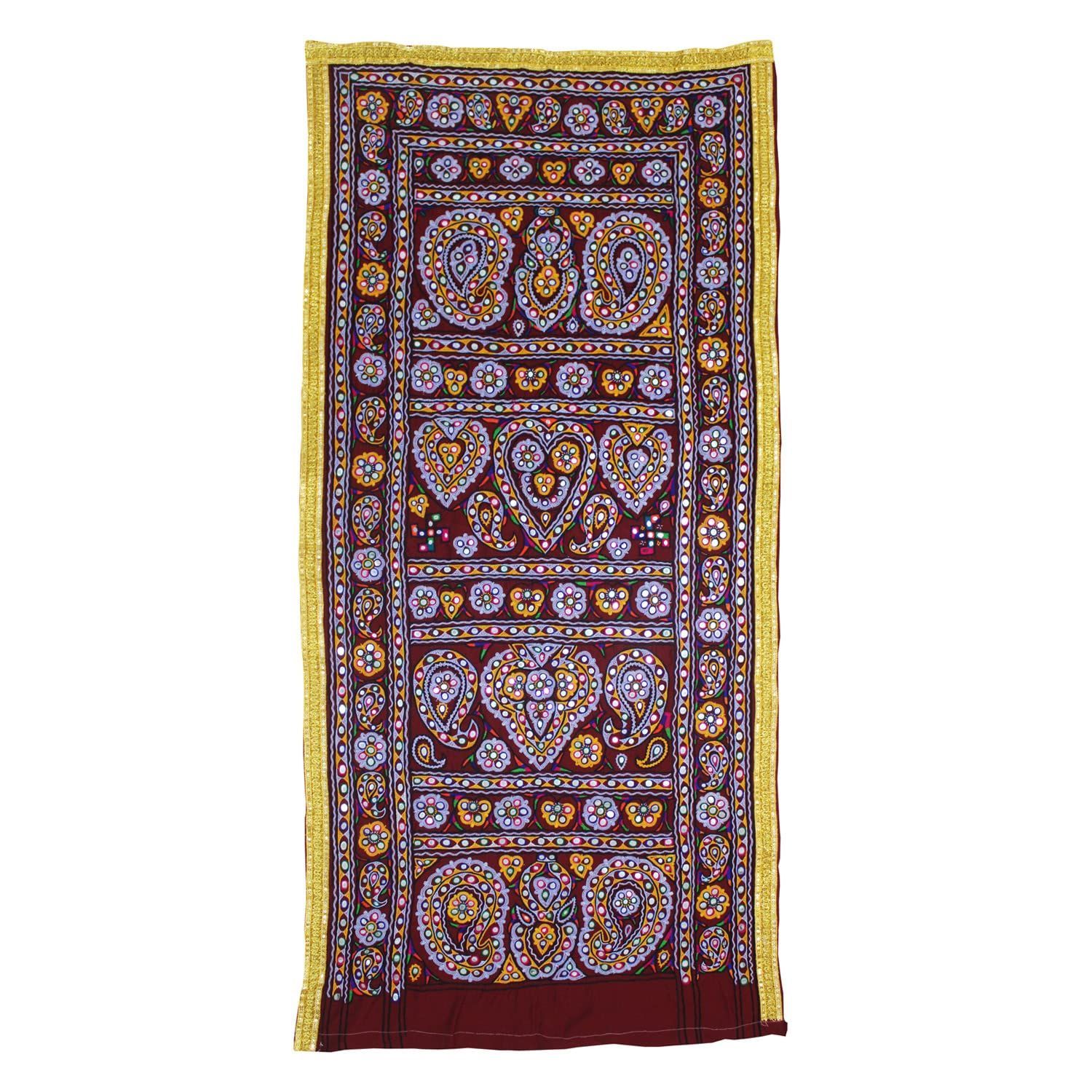 Garvi Gurjari (A Gujarat Govt Enterprise Multicolor Hand Embroidered Wall Hanging With Mirror Work(GGCEWH32)