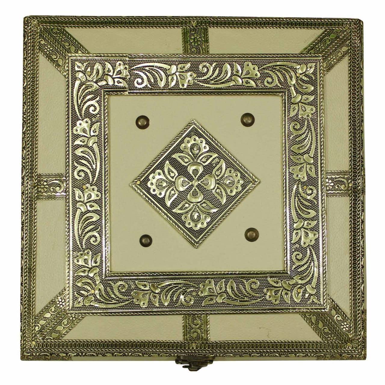 Metal Crafted Decorative Wooden Mukhvas Box by Garvi Gurjari