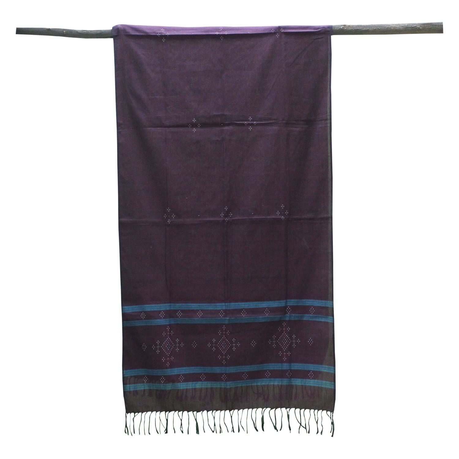 Garvi Gurjari (A Gujarat Govt Enterprise Handwoven Burgundy Cotton Tangaliya Dupatta(GGCHTD15)