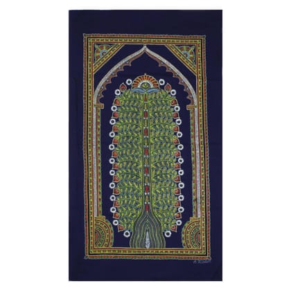 Garvi Gurjari (A Gujarat Govt Enterprise Handmade Rogan Painting - Navy Blue(GGCHRP25)