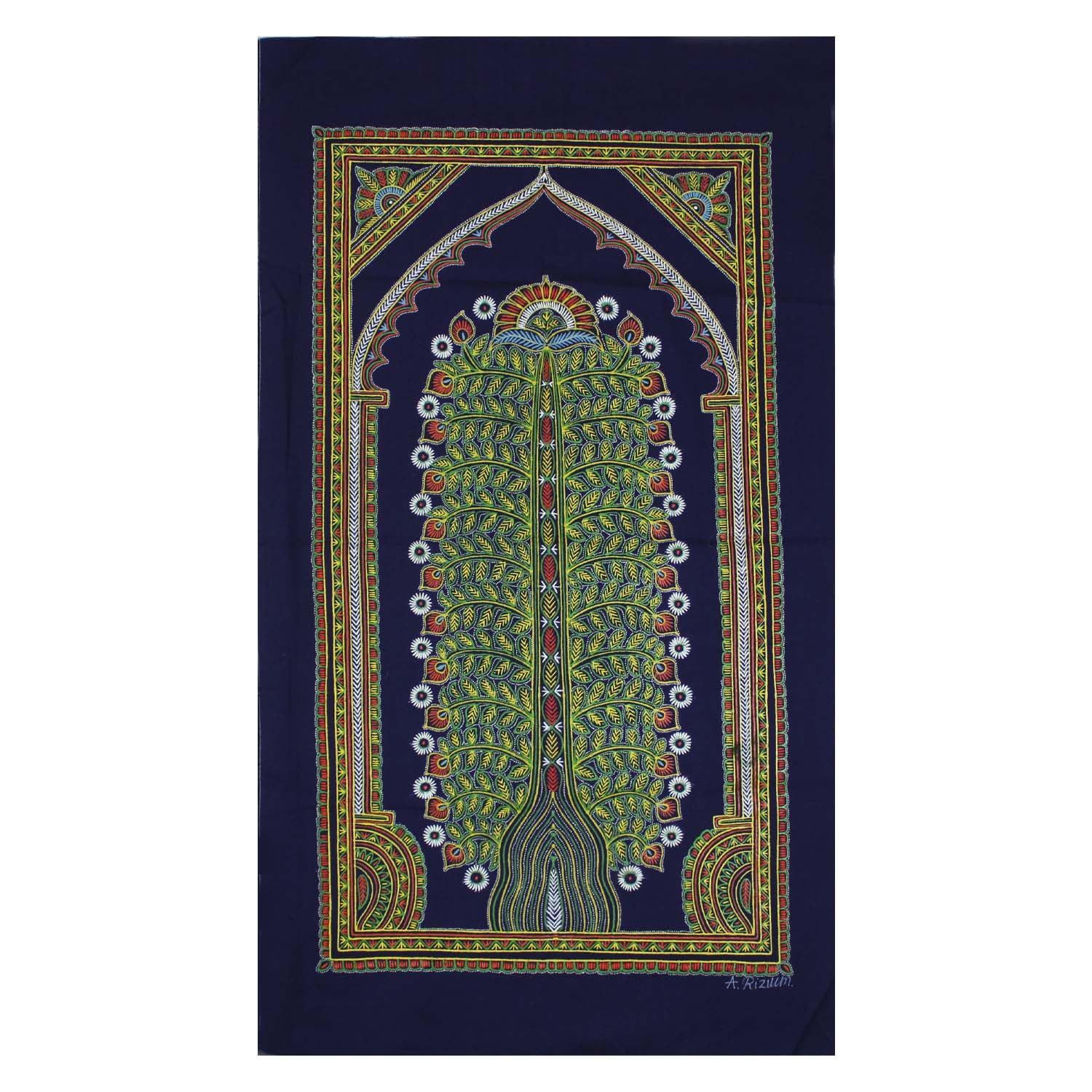 Garvi Gurjari (A Gujarat Govt Enterprise Handmade Rogan Painting - Navy Blue(GGCHRP25)