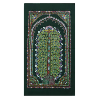 Garvi Gurjari (A Gujarat Govt Enterprise Handmade Rogan Painting - Green(GGCHRP24)