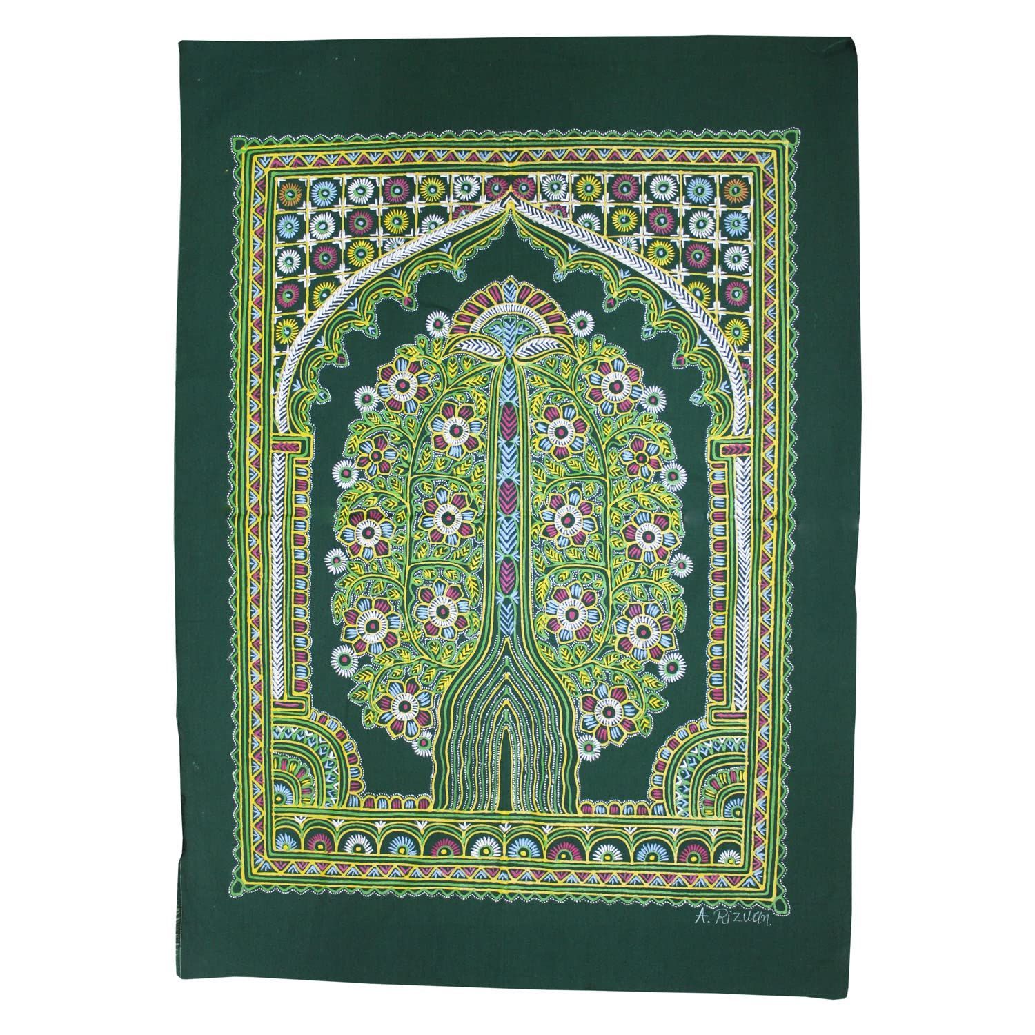 Garvi Gurjari (A Gujarat Govt Enterprise Handmade Rogan Painting - Green(GGCHRP12)