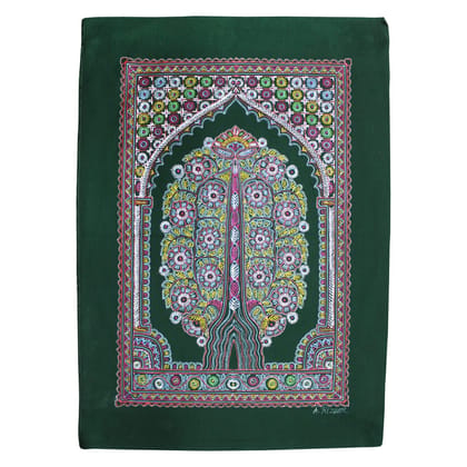 Garvi Gurjari (A Gujarat Govt Enterprise Handmade Rogan Painting - Green(GGCHRP06)