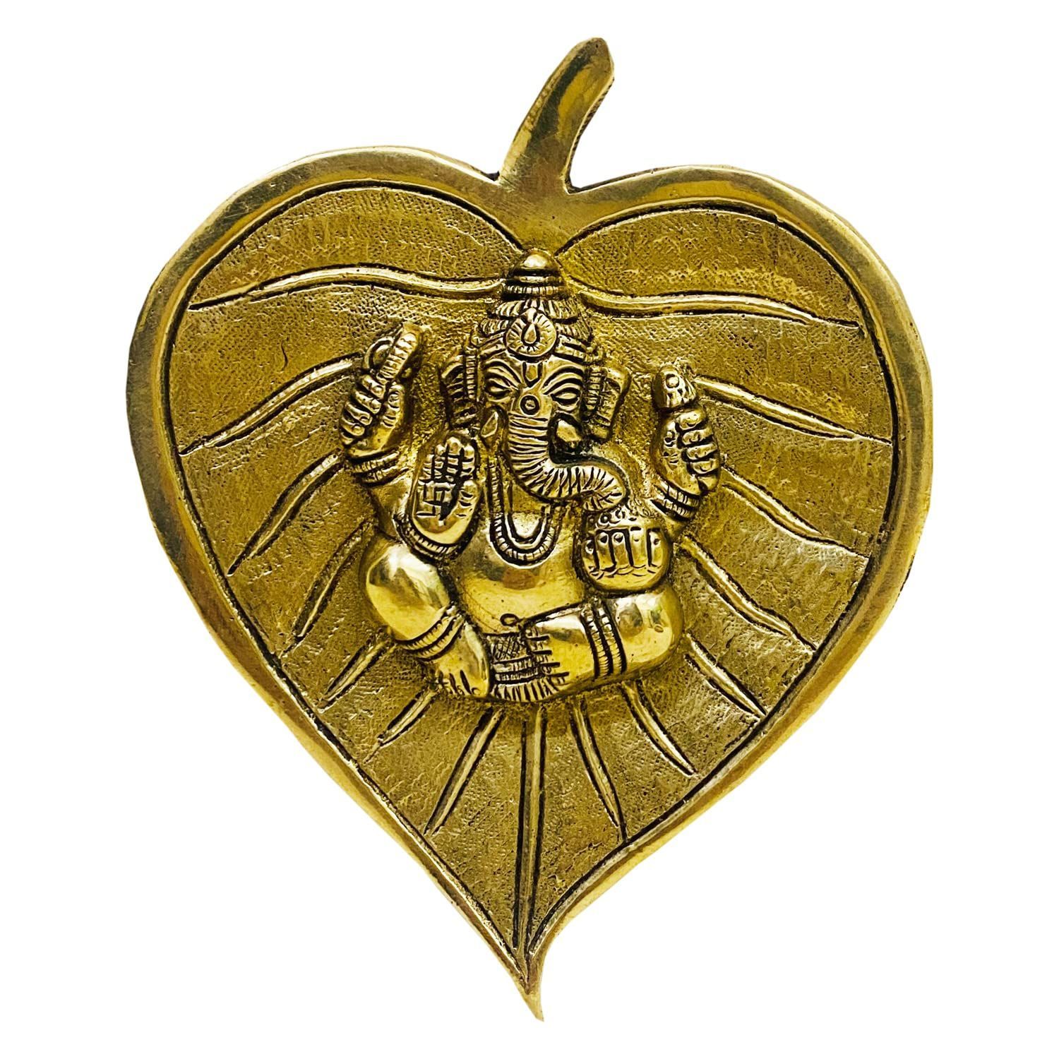 Garvi Gurjari (A Gujarat Govt Enterprise Handcrafted Ganesha On a Leaf Wall Hanging/ Showpiece (GGCHMCG01)