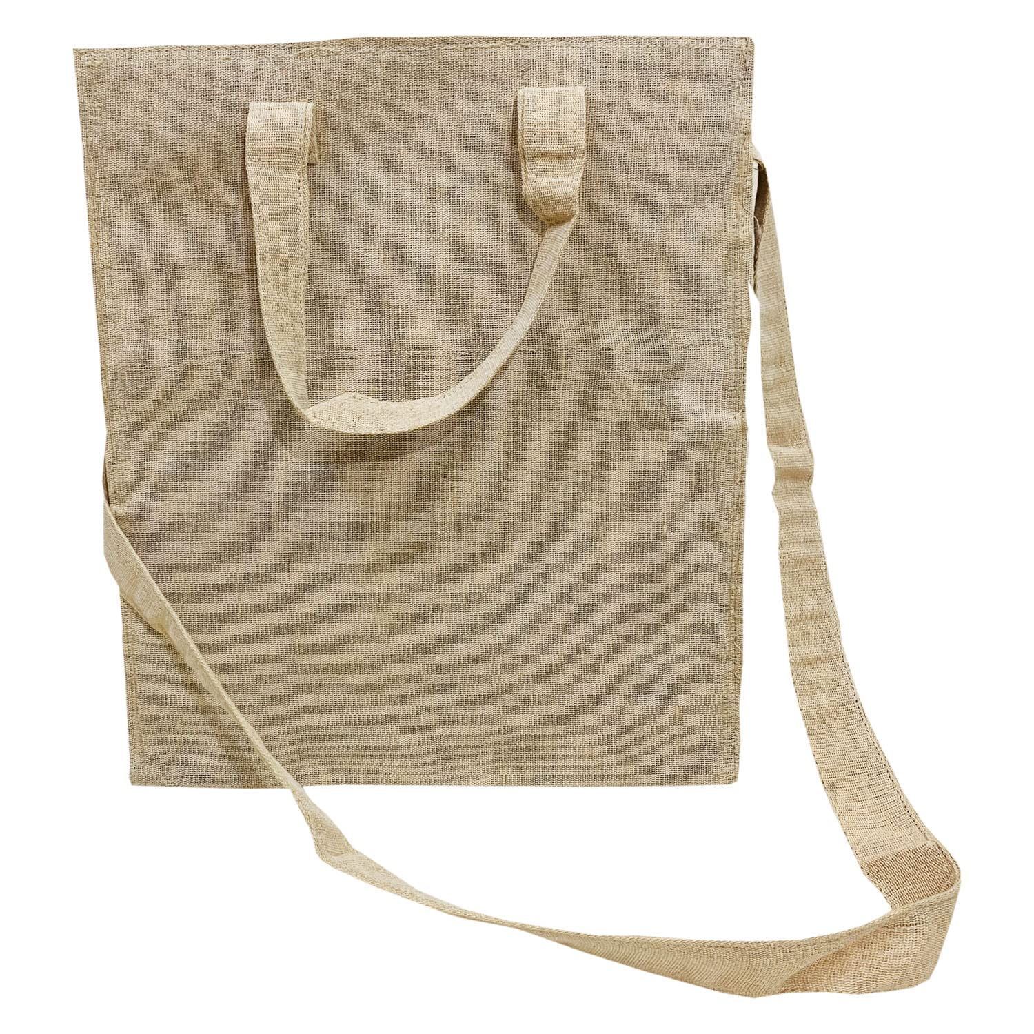 Garvi Gurjari (A Gujarat Govt Enterprise Plain Shopping Jute Hand Bag / Sling Bag with Zip(GGCMJB03)