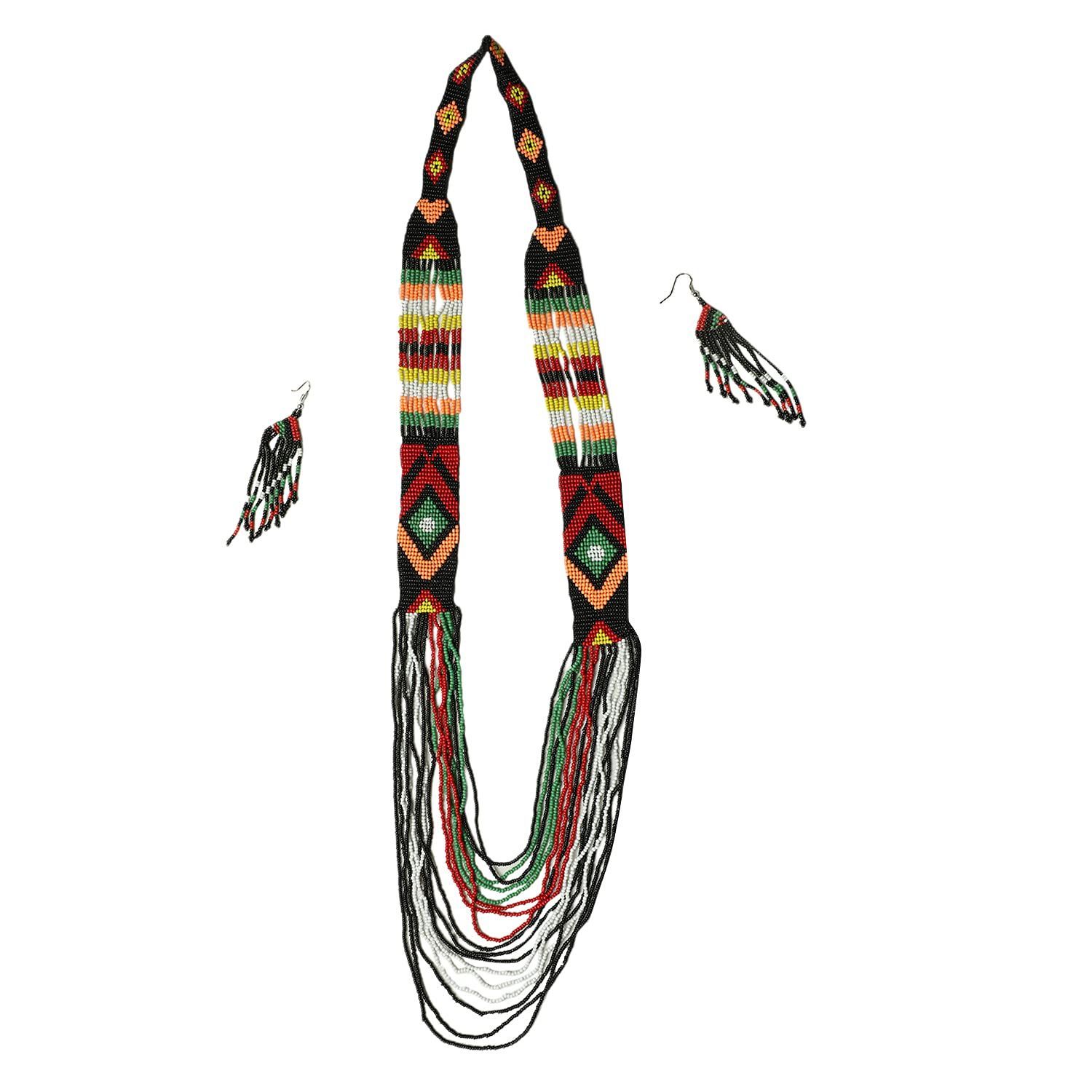 Garvi Gurjari (A Gujarat Govt Enterprise) Beaded Multi-Strand Necklace Set for Women