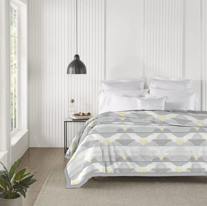 Trident Home Essential Double Size Blanket, 100% Micro Polyester, King Bed Blanket, 2.5kg-Grey
