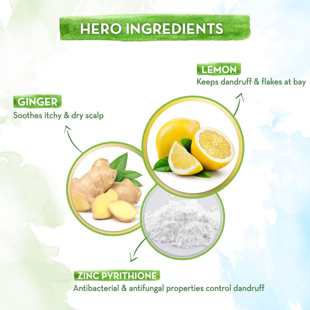 Mamaearth Lemon Anti-Dandruff Shampoo with Lemon & Ginger for up to 100% Dandruff & Itch-free Scalp- 250 ml Reduces Up to 100% Dandruff | Soothes Itchiness