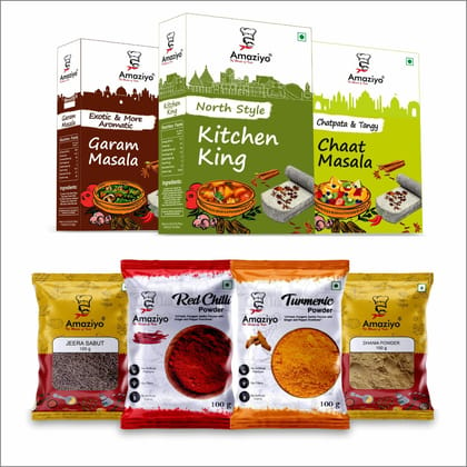 Amaziyo Essential Spices Combo 700g (Pack of 7)
