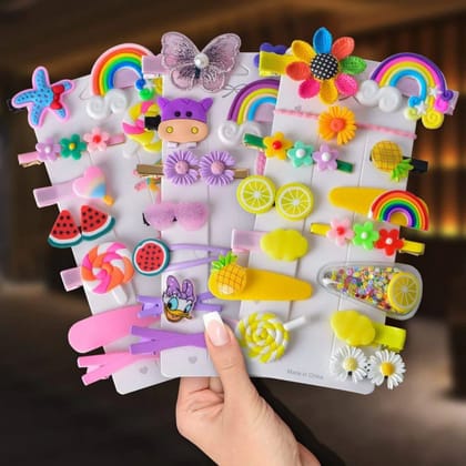Unicorn Hair Clips Set Baby Hairpin For Kids Girls Hair Accessories (Rendom Colour), Multicolor (14 Pcs )
