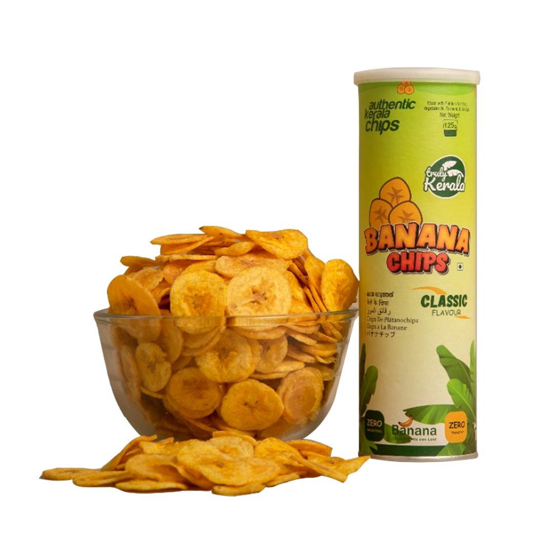 TrulyKerala - Premium Kerala Banana Chips made with Organic Nendran Banana & Turmeric | Fried in Coconut Oil | Crispy Yellow Banana Wafers (No Artificial Colours or Flavours)
