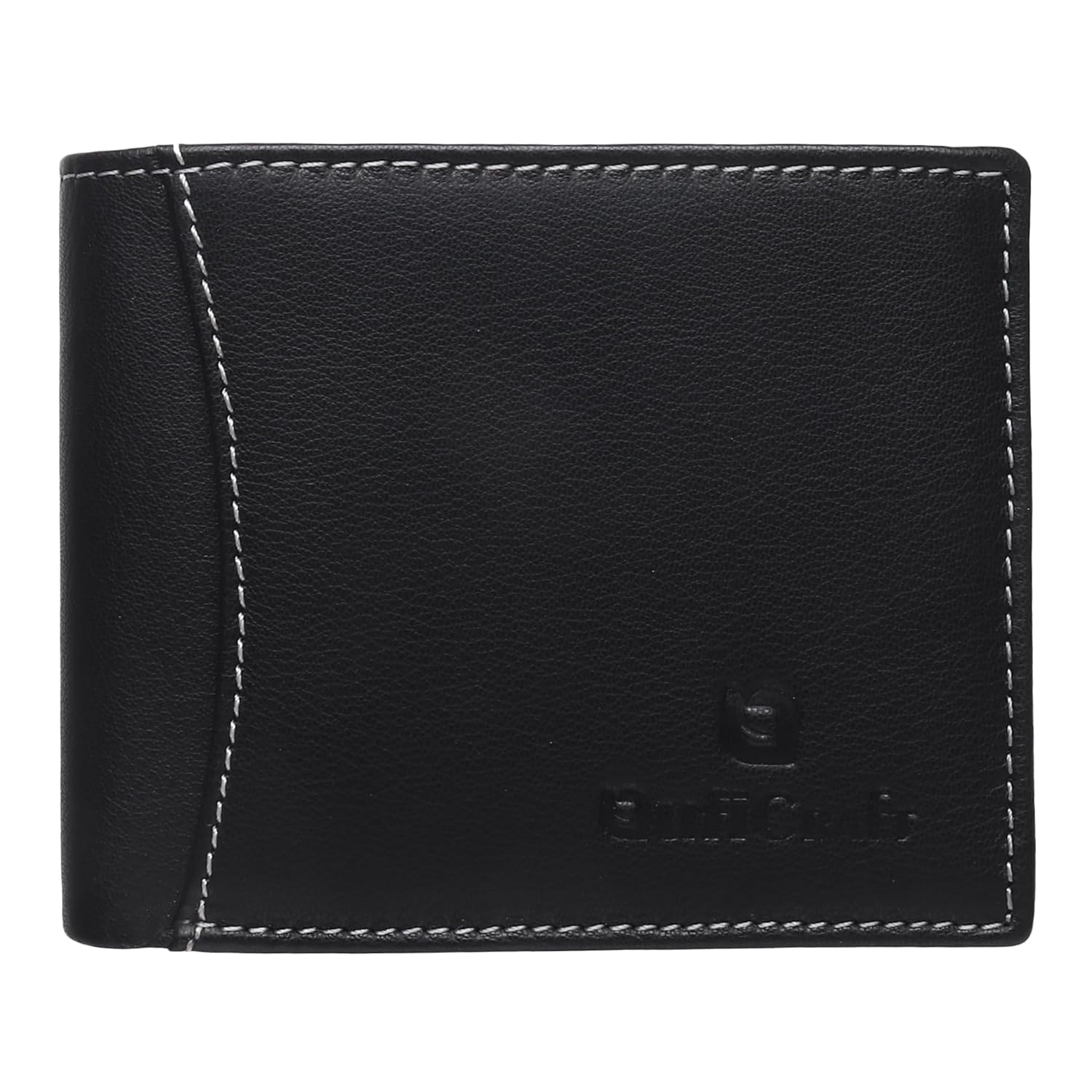 QufiCraft Genuine Leather Two Fold Wallet | Credit/Debit Card/Slim Minimalist | Office ID for Mens and Boys RFID Protection (10 Card Slots) (Black)