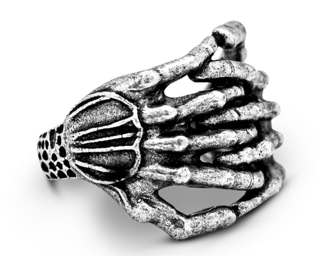 Silver Skeleton Hands Ring 2024 | favors.com