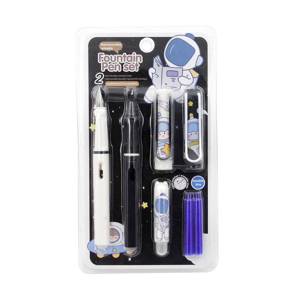 Weshopaholic Erasable Fountain Pen Replacable Ink Set Blue Ink EF 0.38mm Cute School Pens Office Supplies Stationery for Writing (Black) - Stationery | Buy online on ZillyBuy