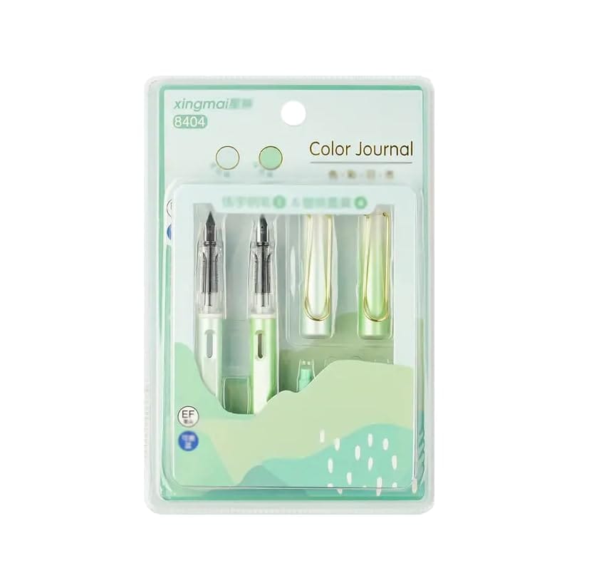 Weshopaholic Erasable Fountain Pen Replacable Ink Set Blue Ink EF 0.38mm Cute School Pens Office Supplies Stationery for Writing (Green_Aurora) - Stationery | Buy online on ZillyBuy