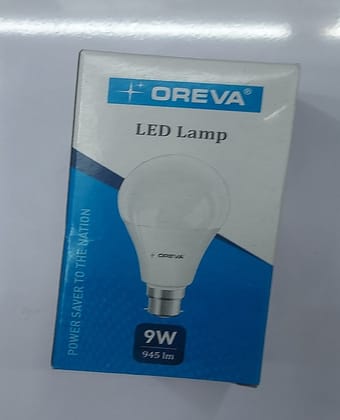 OREVA 09W LED LAMP 6500K B22 PIN TYPE (1 YR WARRANTY) PACK OF 10