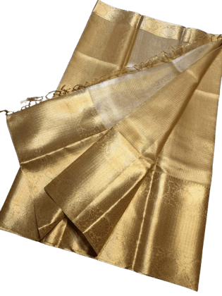 Shining Golden Newly DesignTissue Saree