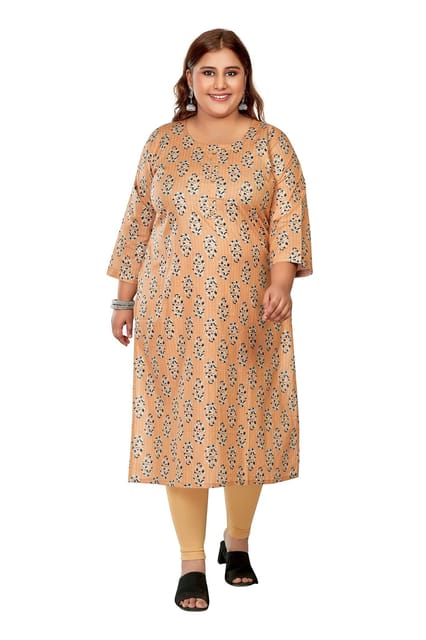 Chanderi Kurti for Women & Girls Dress Light Orange XL Size : Amazon.in:  Clothing & Accessories