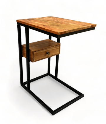 VersaSlide C-Table solid wood metallic frame by Orchid Homez