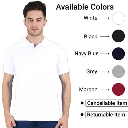 Polo T-Shirt for Men Collar Cotton T-Shirts Half Sleeve Polo T-Shirts for Men Regular Fit Plain Solid Color T-Shirts for Men
