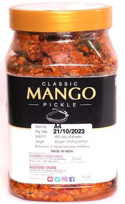 Mango pickle/ organic / 800gram