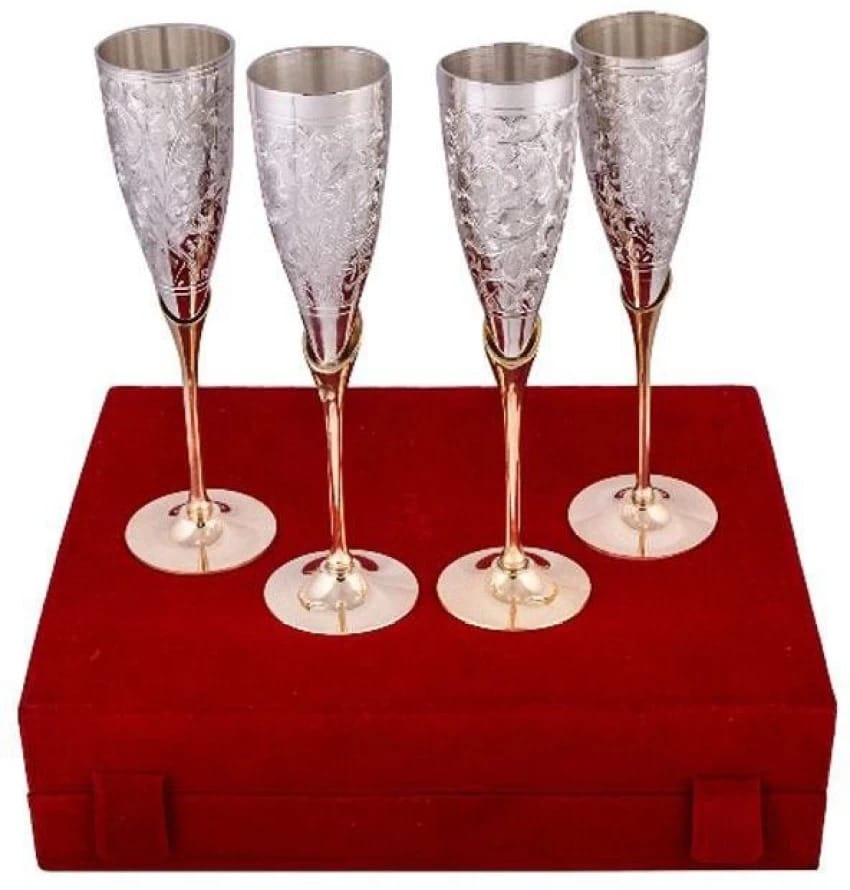 Silver Plated Set of 4 Wine Glass set