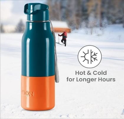 Milton Steel Sprint 900 Insulated Inner Stainless Steel Water Bottle, 600 ML | 24 Hour Hot or Cold | Easy Grip | Leak Proof