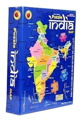 India Map Puzzle ; 100 Pieces ; Educational Game ; Learn with Fun ; Indian States
