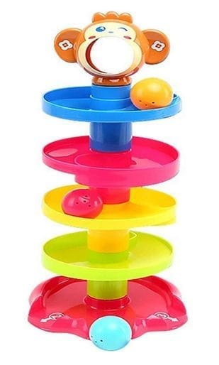 5 Layer Ball Drop and Roll Swirling Tower for Baby and Toddler Development Educational Toys | Stack, Drop and Go Ball Ramp Toy Set Includes 2 Spinning Acrylic Activity Balls - Toys and Games | Buy online on ZillyBuy