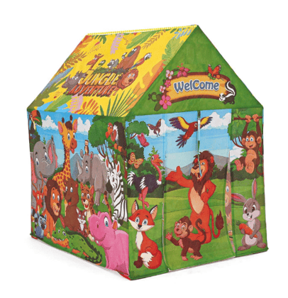 kids play jumbo size extremely light weight , water proof kids play tent house for upto 10 year old girls and boys (made in india) (jungle)
