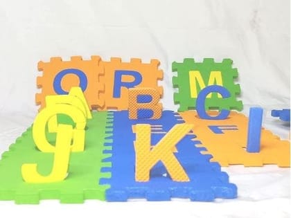 36 Pieces Mini Puzzle Foam Mat for Kids, Interlocking Learning Alphabet and Number Mat for Kids