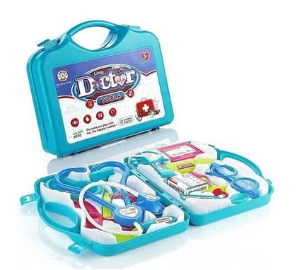 Doctor Play Set with Foldable Suitcase, Compact Medical Accessories Pretend Play | Game Toy Kit for 3 + Year Kids, Boys and Girls