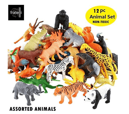 Animal Figure Toy 12 Pcs Wild Animals (Multicolour)