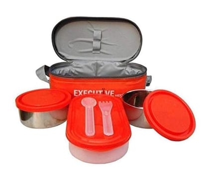 Milton Executive Lunch Insulated Tiffin with 3 Leakproof Containers, (280 ml, 280 ml, 500 ml)