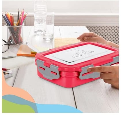 MILTON Steely Super Deluxe Insulated Inner Stainless Steel Big Tiffin Box, 500 ml, with Inner Stainless Steel Container, 175 ml and Spoon, | Kids Lunch Box