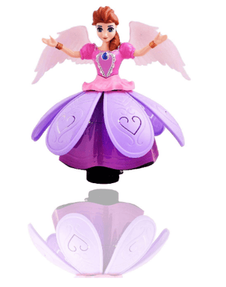 Dancing Doll Princess Musical 360 Degree Rotating Angel Girl Flashing Lights with Music Sound Toy for Kids