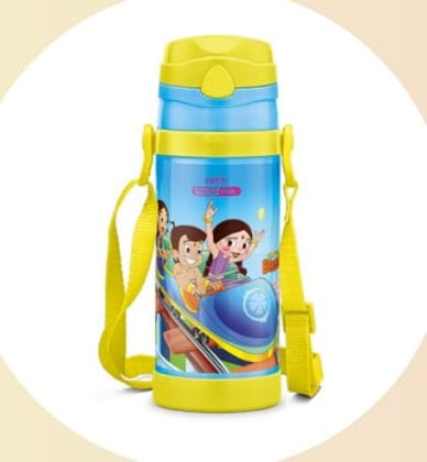 Milton Campy 650 Chota Bheem Stainless Steel Insulated Water Bottle, 410 ml, Sky Blue