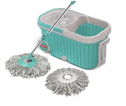 Spotzero by Milton Classic 360 Degree Cleaning Spin Mop with Easy Wheels, 2 Refill and Bucket
