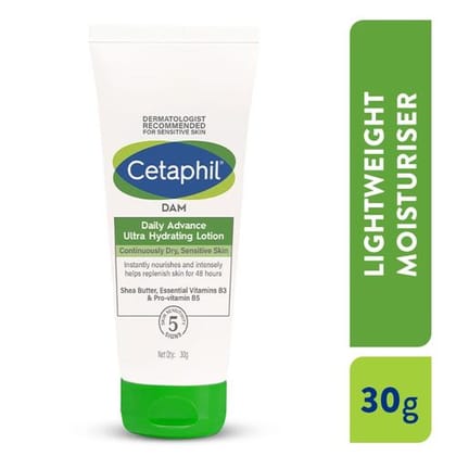 Cetaphil Daily Advance Ultra Hydrating Lotion with Shea Butter & Niacinamide, Sensitive Skin (30g)